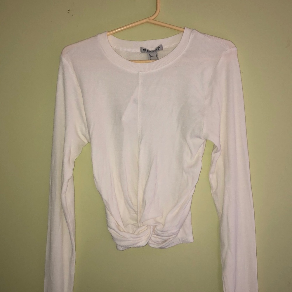 Ribbed cropped knot yoga top